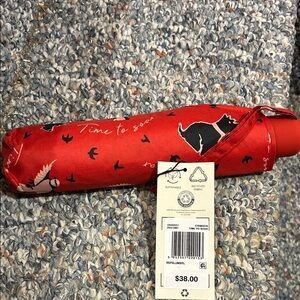 RADLEY LONDON Red Printed Compact Umbrella